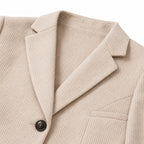 Women's Micro-Check Single-Button Blazer Tailored Fit - Apricot detail