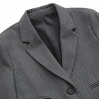 Women's Micro-Check Single-Button Blazer Tailored Fit - Black detail