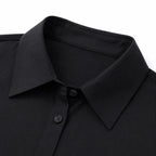 Women's Classic Button-Front Shirt Point Collar Regular Fit - Black 