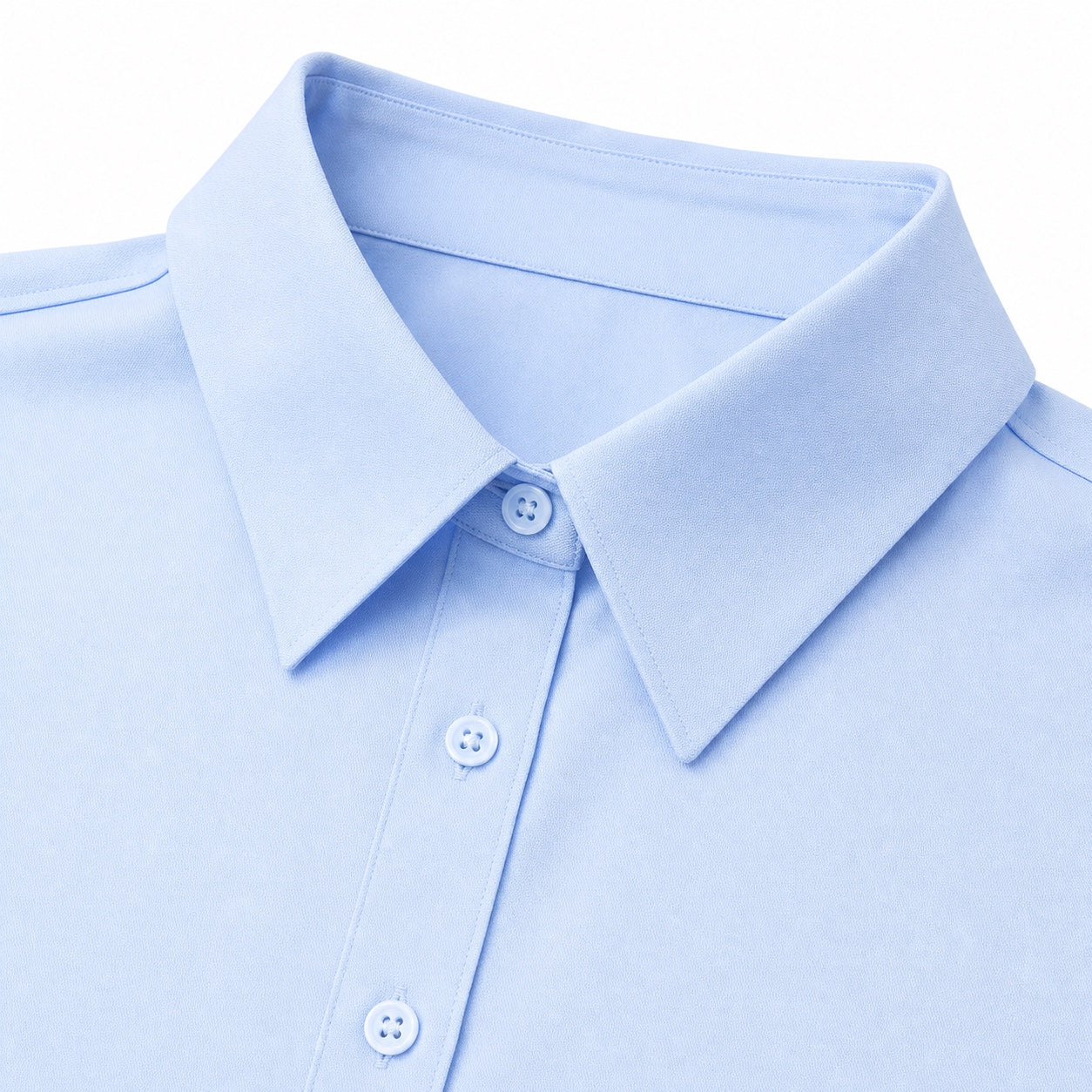 Women's Classic Button-Front Shirt Point Collar Regular Fit - Blue 
