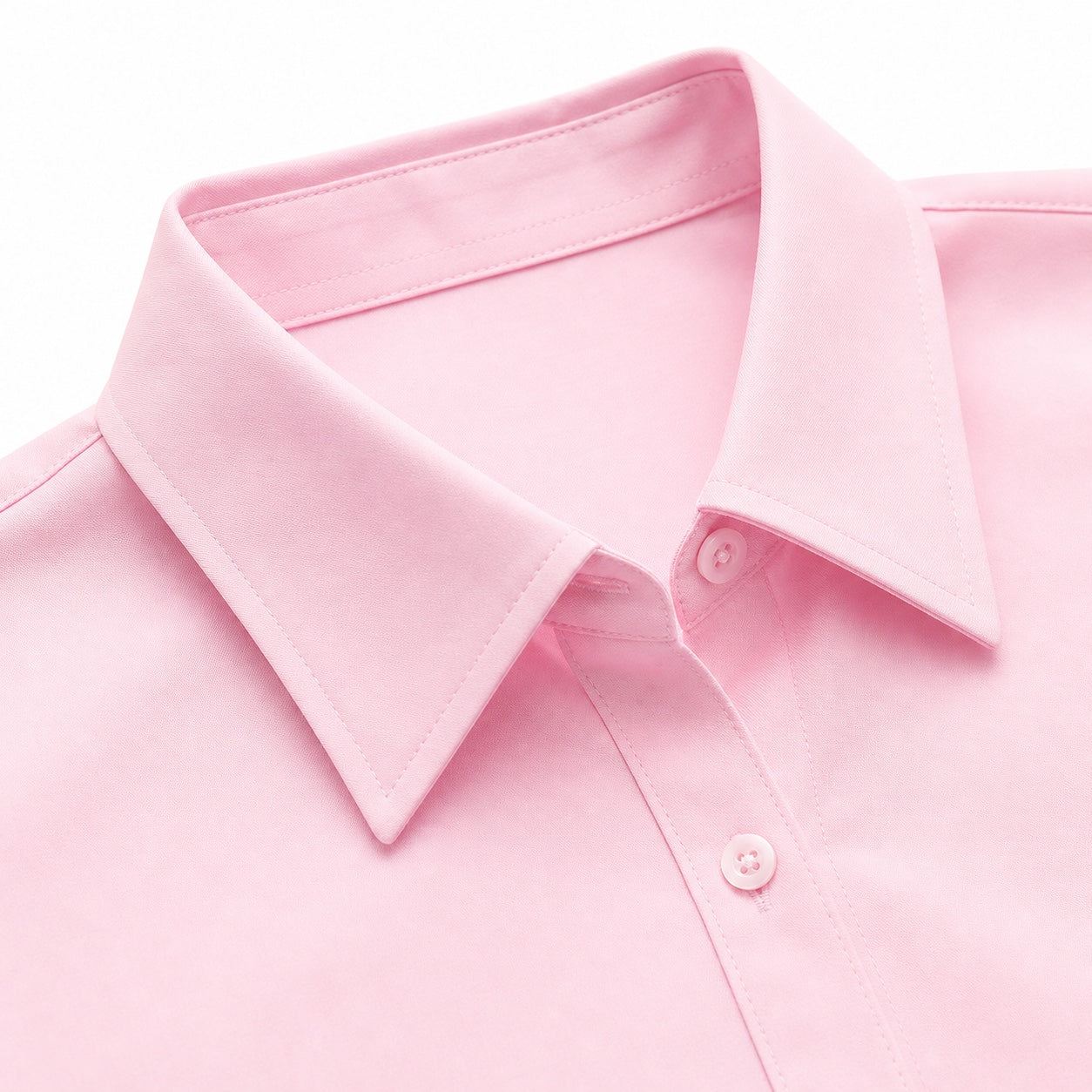 Women's Classic Button-Front Shirt Point Collar Regular Fit - Pink 