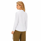 Women's Classic Button-Front Shirt Point Collar Regular Fit - White 