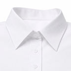 Women's Classic Button-Front Shirt Point Collar Regular Fit - White 