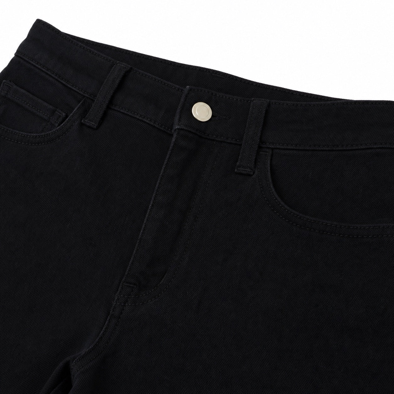 Women's High-Waisted Classic Jeans Full-Length Wide-Leg Fit - Black 