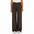 Women's Brown Denim Jeans High-Rise Wide-Leg Relaxed Fit - Brown front