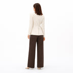 Women's Brown Denim Jeans High-Rise Wide-Leg Relaxed Fit - Brown back