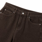 Women's Brown Denim Jeans High-Rise Wide-Leg Relaxed Fit - Brown detail
