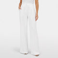 Women's Tailored Trousers High-Rise Pleated Wide-Leg Fit - White front