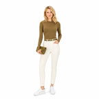 Women's Gold-Accent Platform Trainers Sculpted Sole Lace-Up Regular Fit - White Gold front