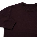 Men's Fine-Knit Crew-Neck Jumper Long Sleeve Regular Fit - Black Red detail