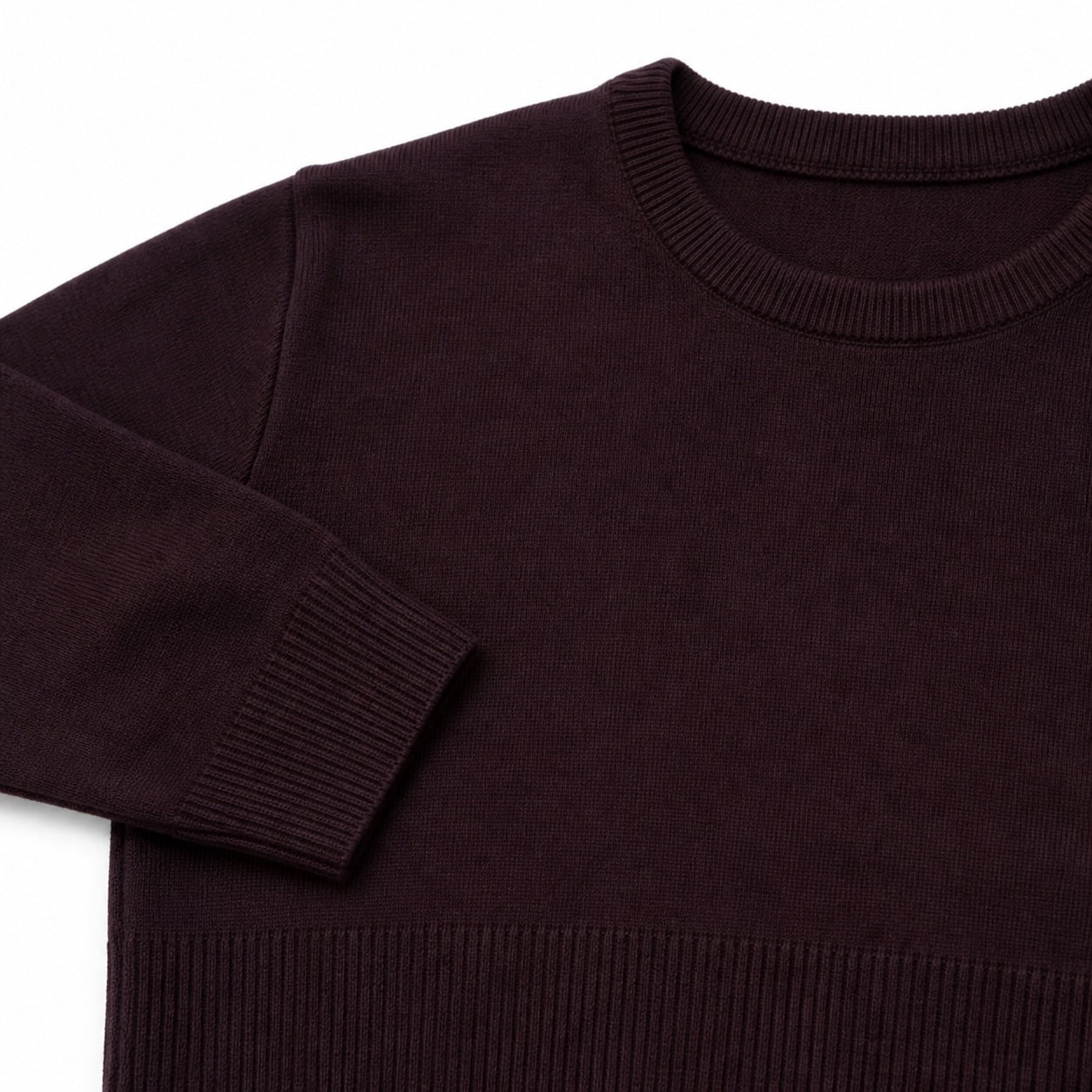 Men's Fine-Knit Crew-Neck Jumper Long Sleeve Regular Fit - Black Red detail