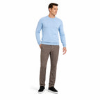 Men's Fine-Knit Crew-Neck Jumper Long Sleeve Regular Fit - Light Blue front
