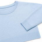 Men's Fine-Knit Crew-Neck Jumper Long Sleeve Regular Fit - Light Blue detail