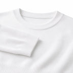 Men's Fine-Knit Crew-Neck Jumper Long Sleeve Regular Fit - White detail