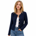 Women's Cable-Knit Cardigan Round-Neck Buttoned Regular Fit