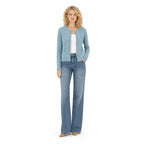 Women's Cable-Knit Cardigan Round-Neck Buttoned Regular Fit