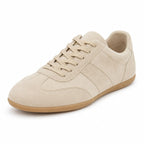 Women's Suede-Look Low Trainers Tonal Gum Sole