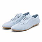 Women's Suede-Look Low Trainers Tonal Gum Sole