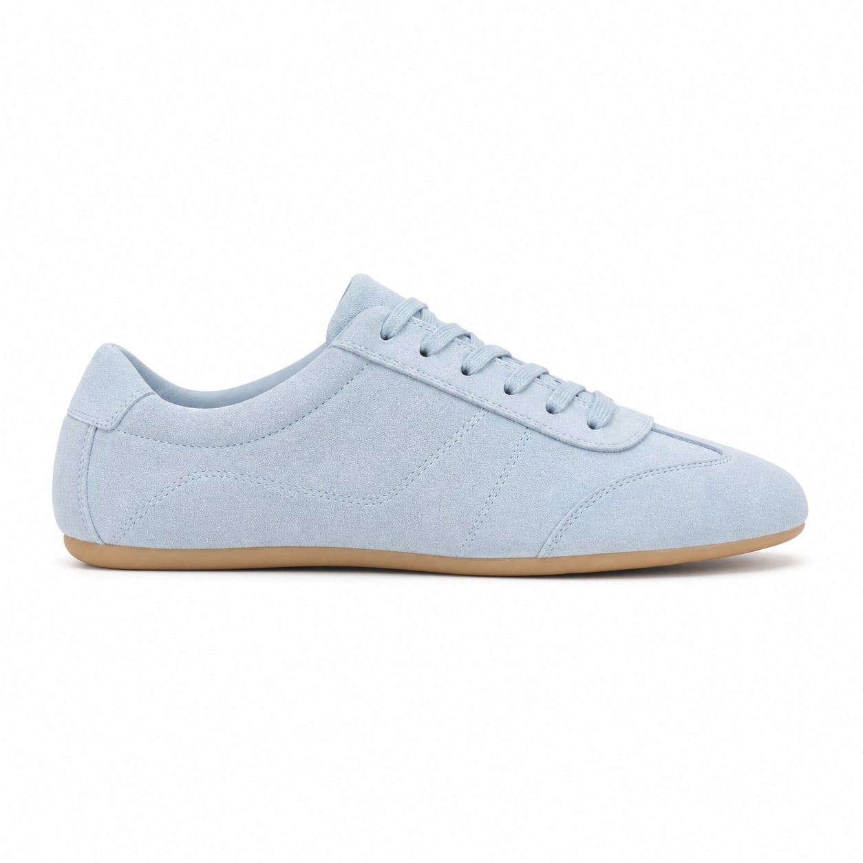 Women's Suede-Look Low Trainers Tonal Gum Sole