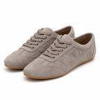 Women's Suede-Look Low Trainers Tonal Gum Sole