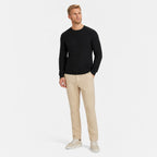 Men's Waffle-Rib Crew-Neck Jumper Long Sleeve