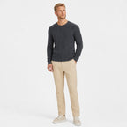 Men's Waffle-Rib Crew-Neck Jumper Long Sleeve