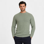 Men's Waffle-Rib Crew-Neck Jumper Long Sleeve