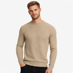 Men's Waffle-Rib Crew-Neck Jumper Long Sleeve