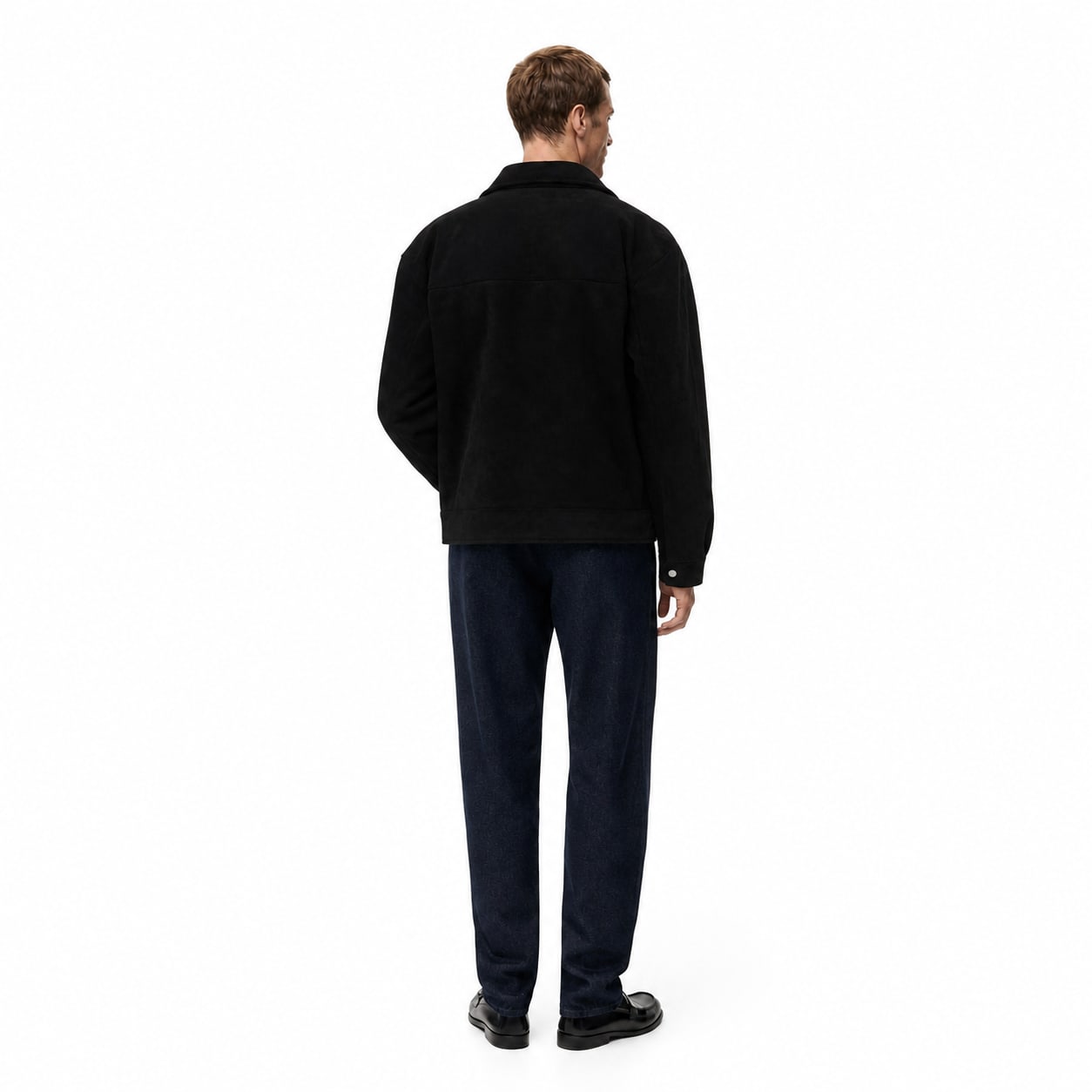 Men's Suede-Look Utility Jacket Pocketed Zip Regular Fit
