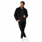 Men's Suede-Look Utility Jacket Pocketed Zip Regular Fit