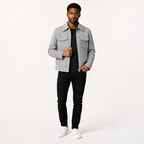 Men's Suede-Look Utility Jacket Pocketed Zip Regular Fit