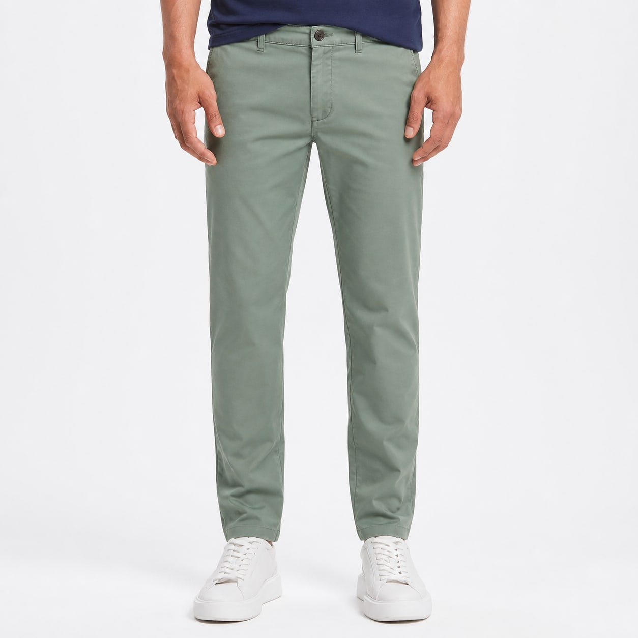 Men's Chino Trousers Straight Fit Flat Front