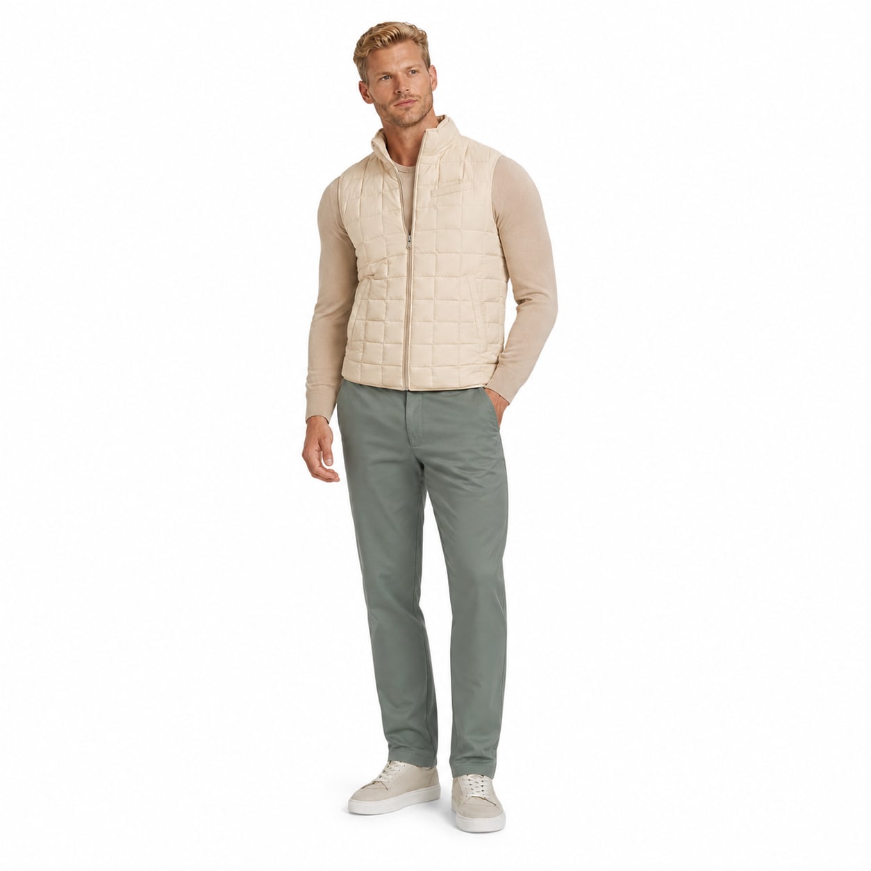 Men's Chino Trousers Straight Fit Flat Front