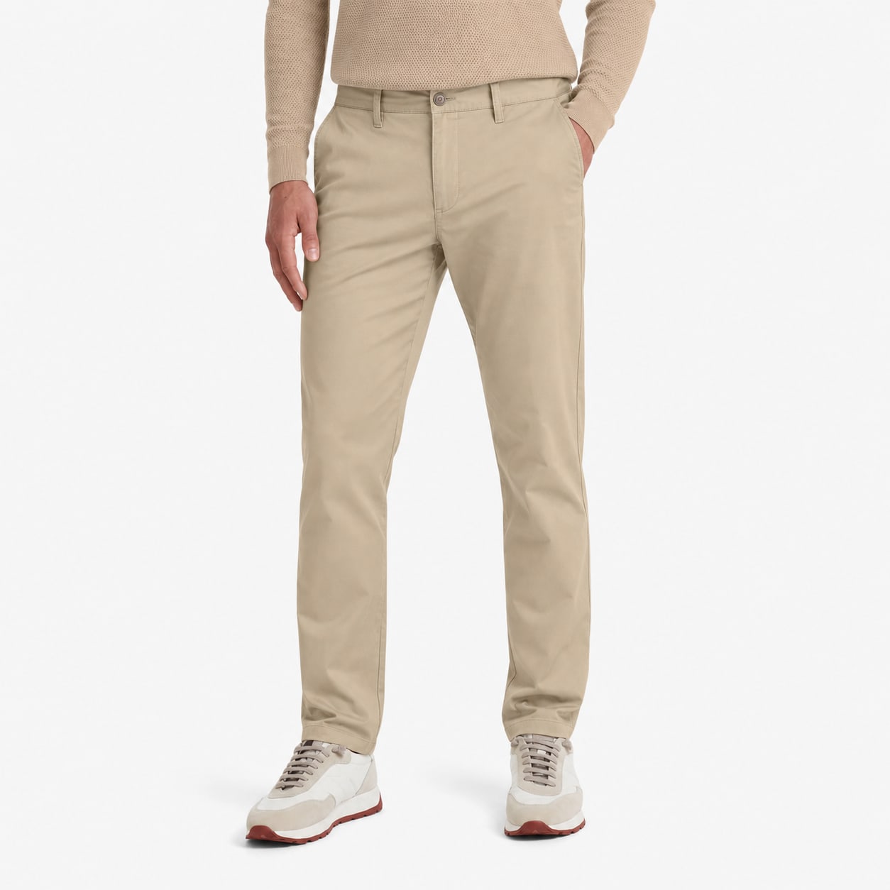 Men's Chino Trousers Straight Fit Flat Front