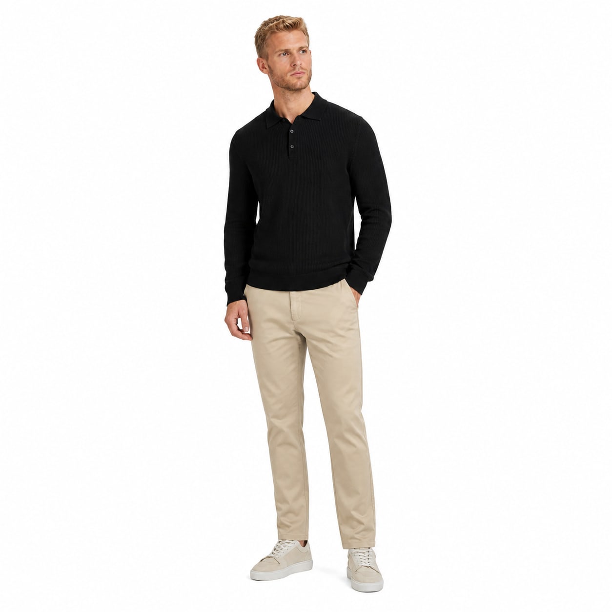 Men's Chino Trousers Straight Fit Flat Front