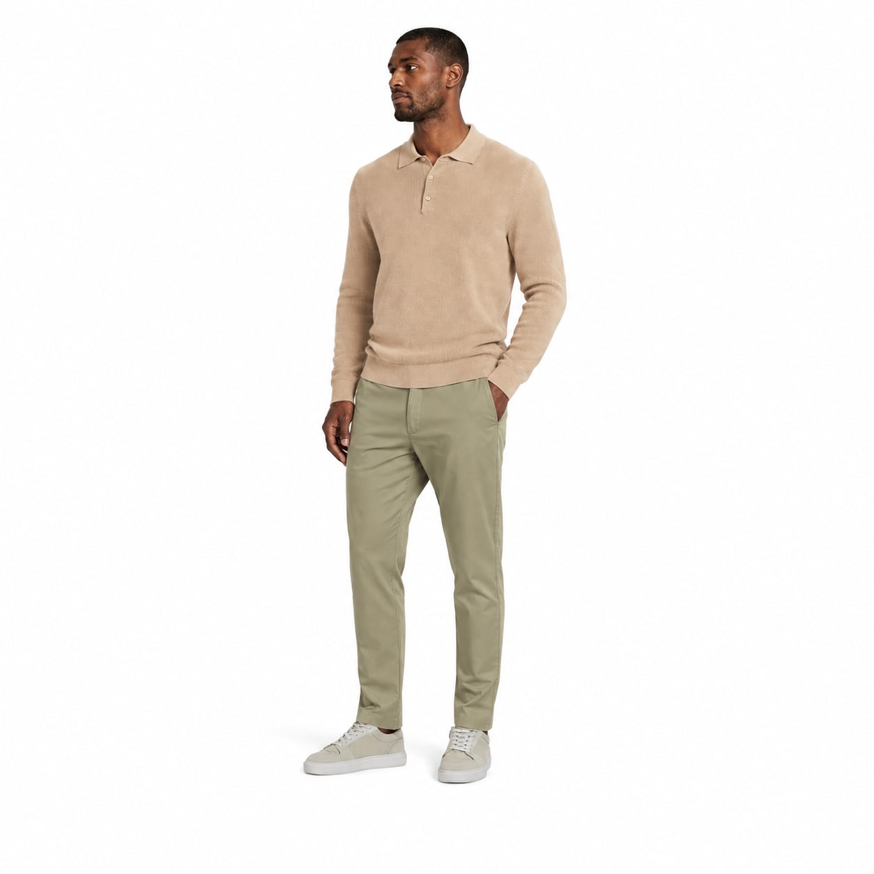 Men's Chino Trousers Straight Fit Flat Front
