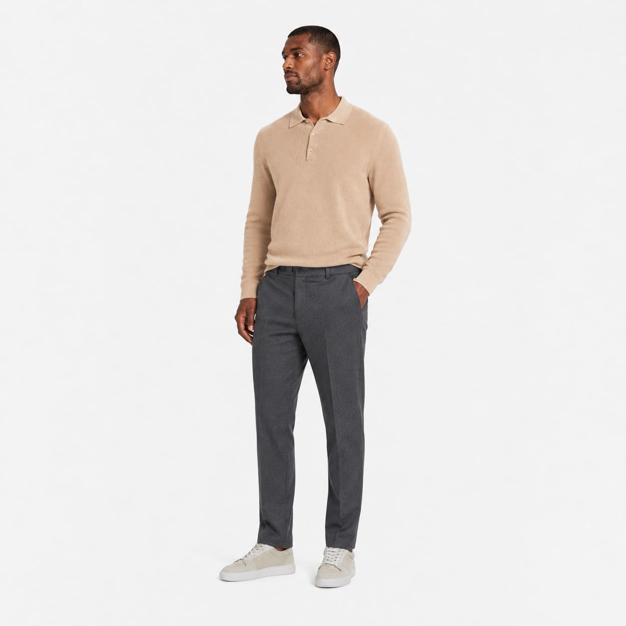 Men's Tailored Trousers Pressed Crease Straight Fit