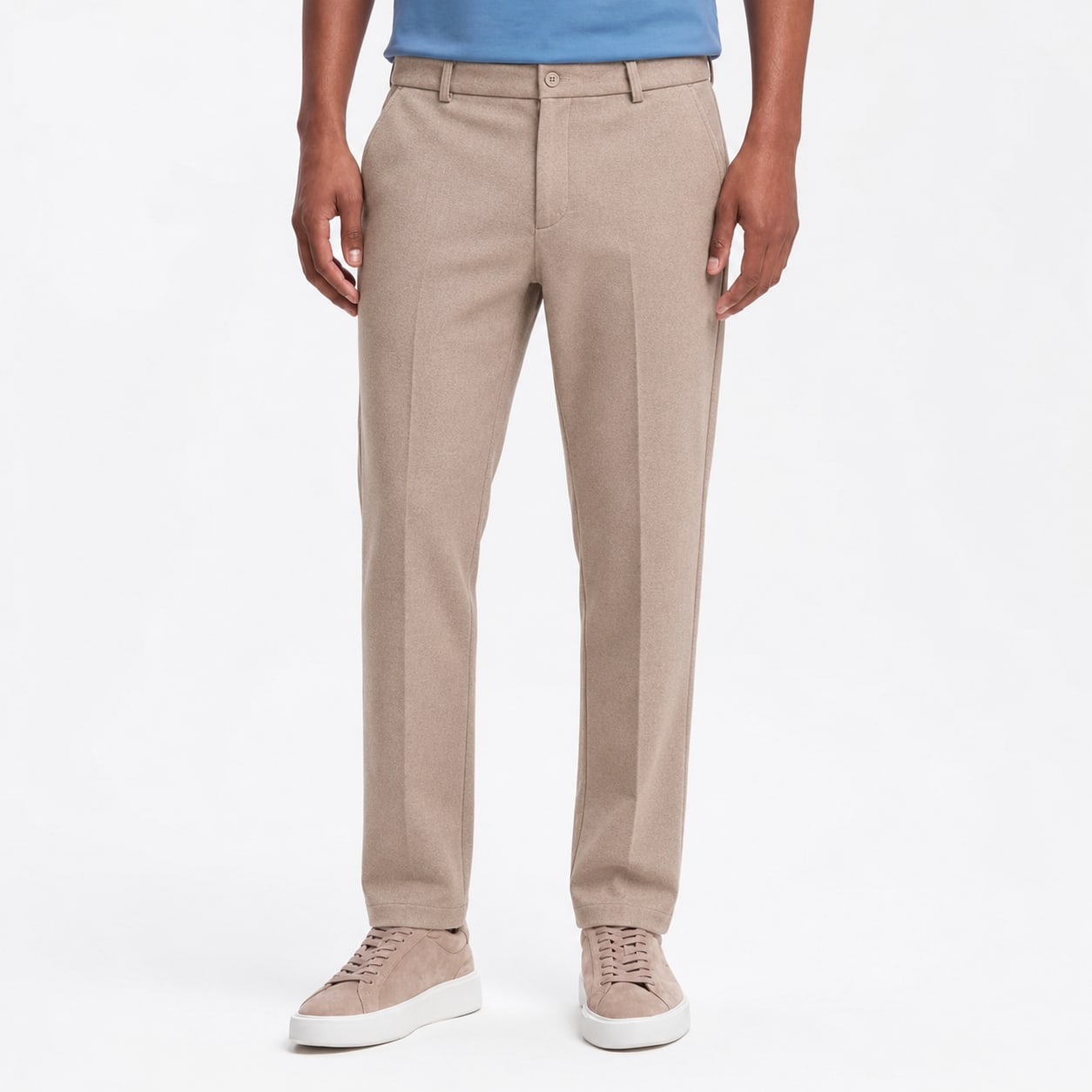 Men's Tailored Trousers Pressed Crease Straight Fit