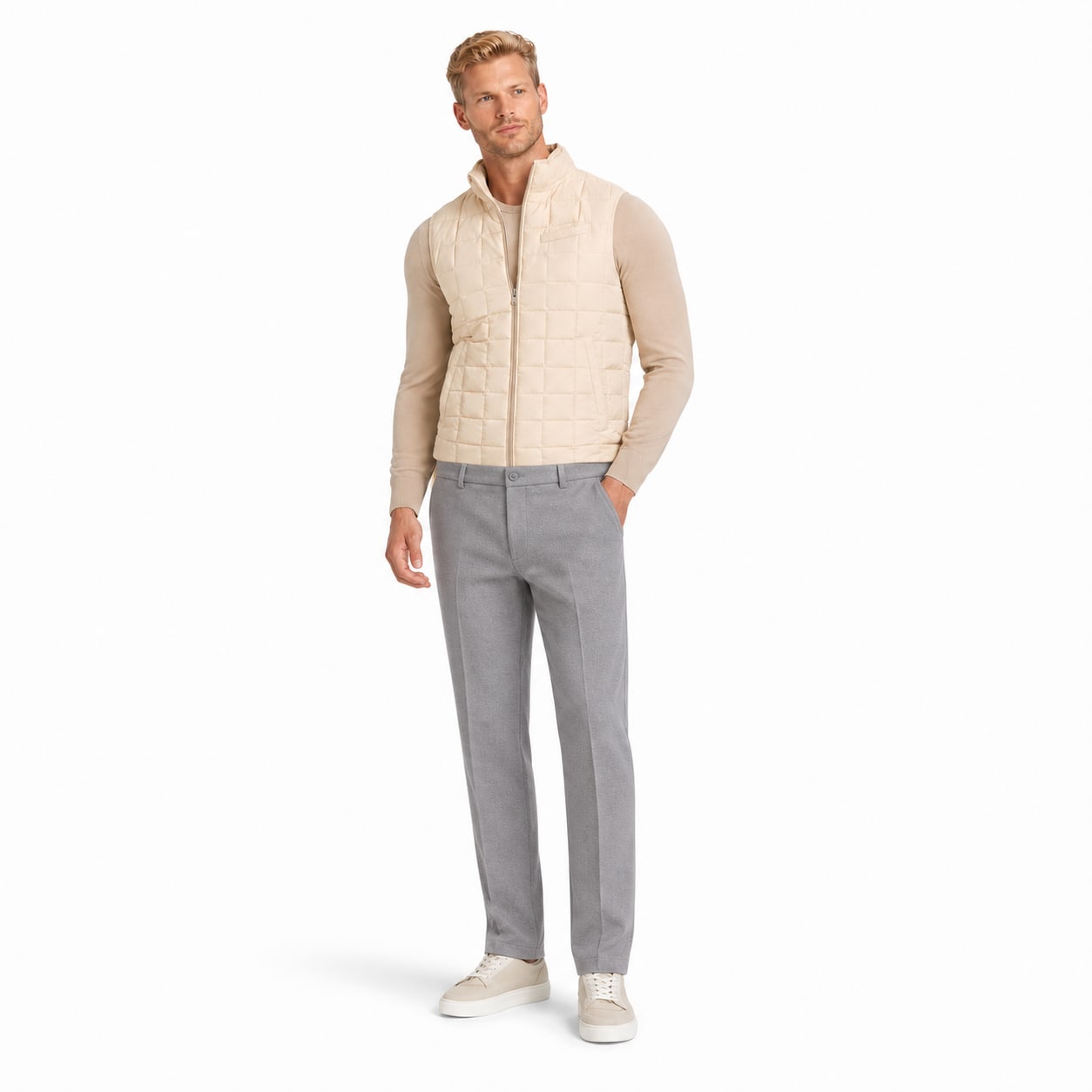 Men's Tailored Trousers Pressed Crease Straight Fit