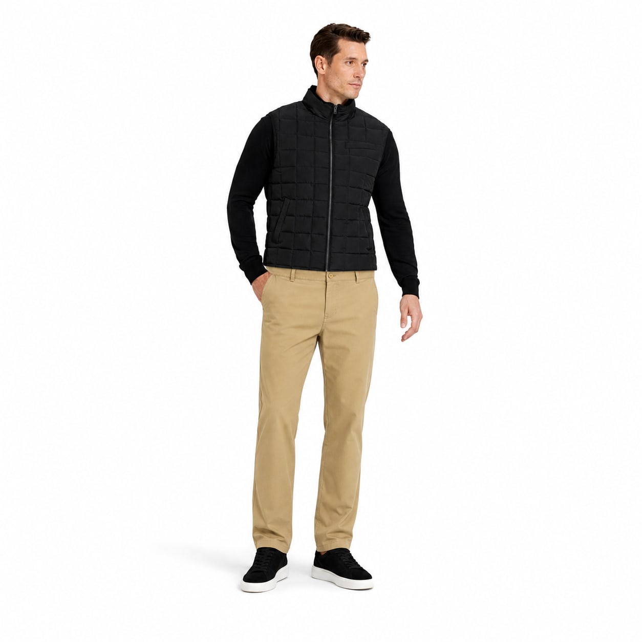 Men's Casual Chino Trousers Regular Straight Fit