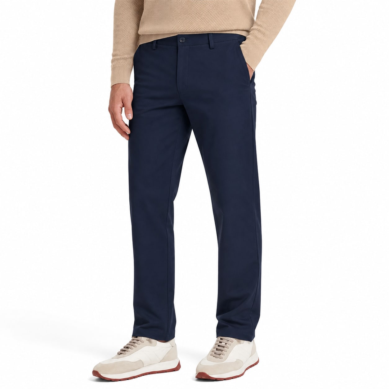 Men's Casual Chino Trousers Regular Straight Fit