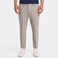 Men's Textured Tailored Trousers Pressed Crease Slim Fit