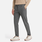 Men's Textured Tailored Trousers Pressed Crease Slim Fit