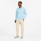 Men's Contrast-Trim Polo Shirt Long-Sleeve Chest Pocket Slim Fit