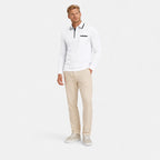 Men's Contrast-Trim Polo Shirt Long-Sleeve Chest Pocket Slim Fit
