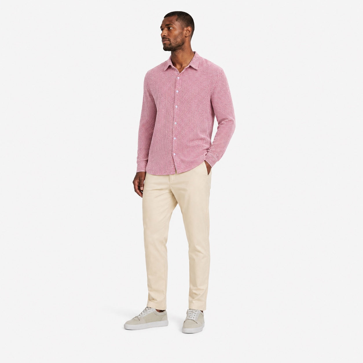 Men's Long-Sleeve Shirt Striped Regular Fit