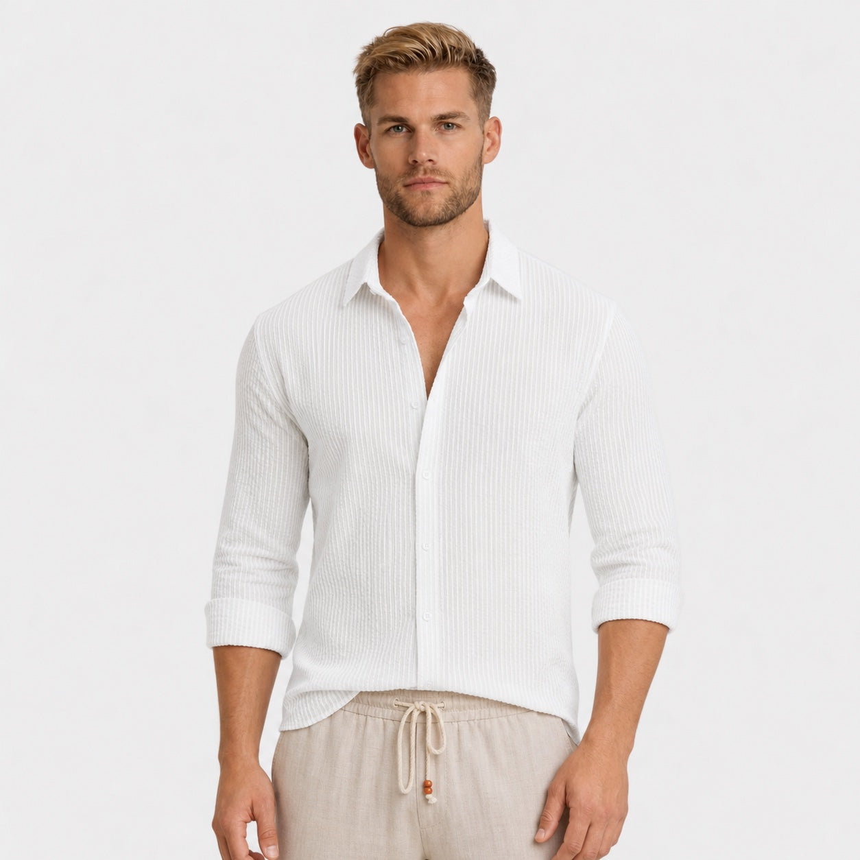 Men's Long-Sleeve Shirt Striped Regular Fit