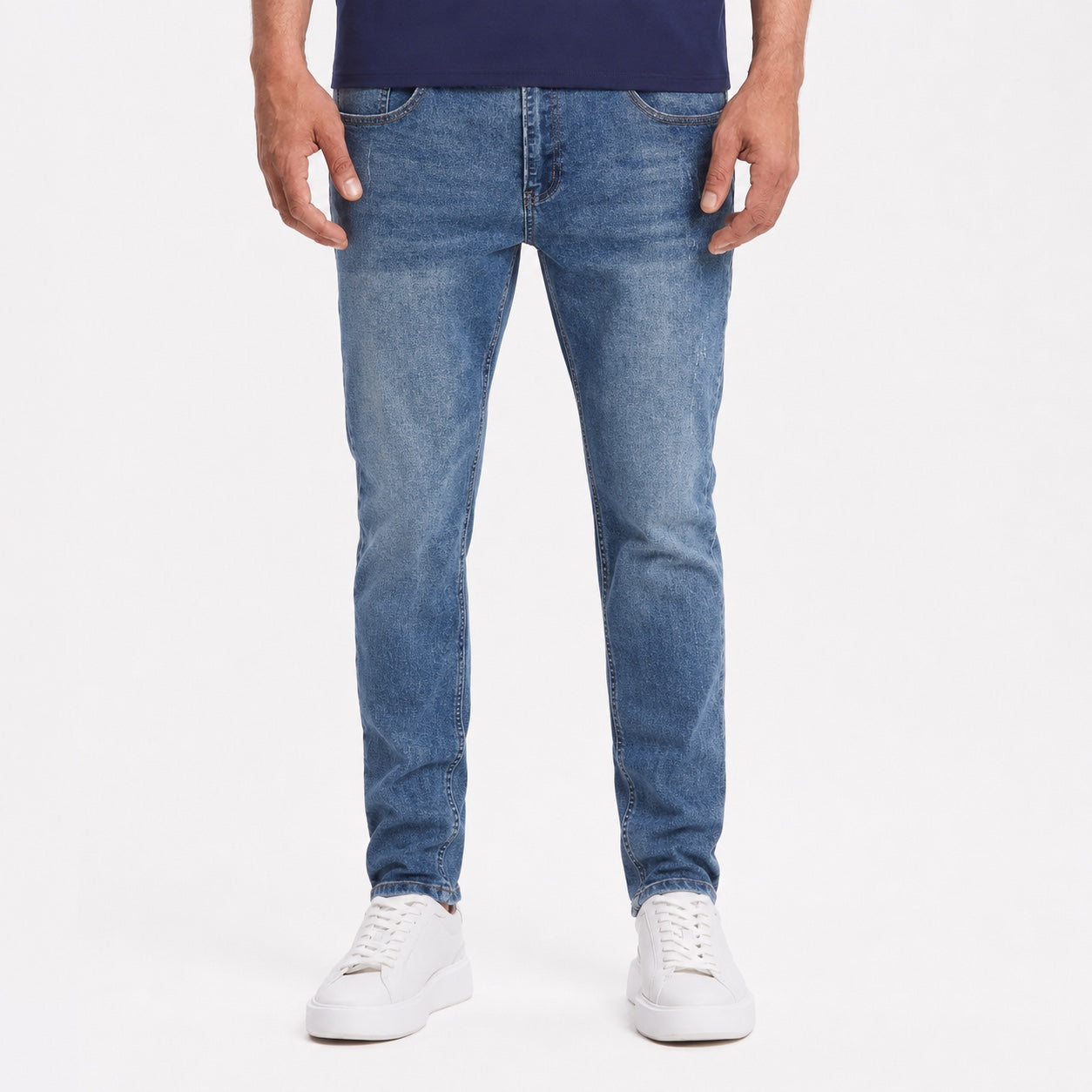 Men's Washed Denim Jeans Straight Fit