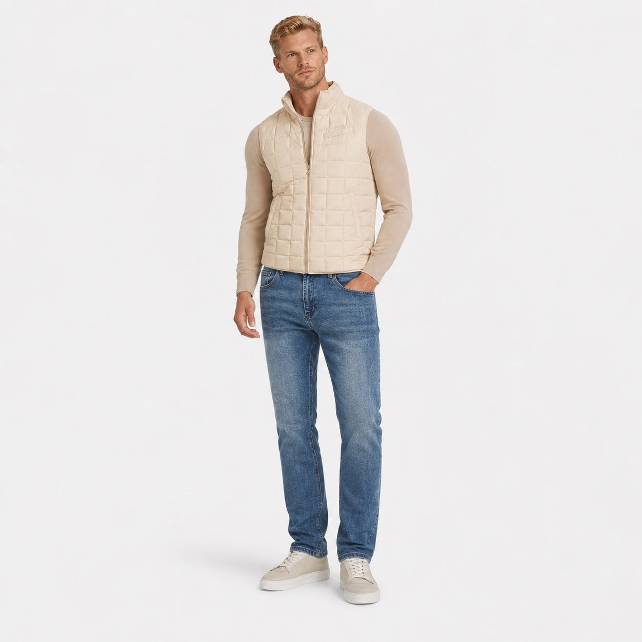 Men's Washed Denim Jeans Straight Fit