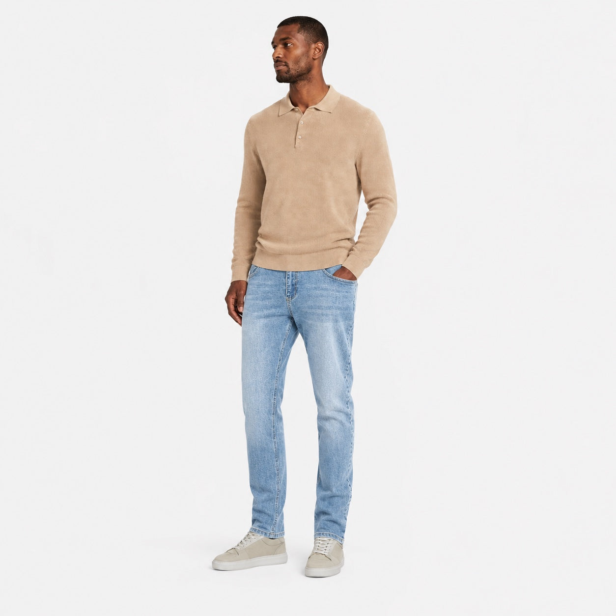 Men's Washed Denim Jeans Straight Fit